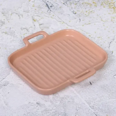 Блюдо керамическое «Акварель» 19,5*19,5*2,5см, розовое