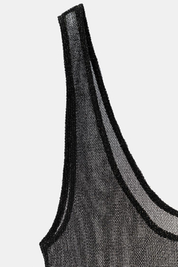 ZARA ТОП ИЗ МЕТАЛЛИЗИРОВАННОЙ НИТИ, ЧЕРНЫЙ