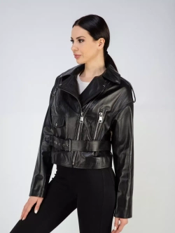 Кожаная куртка демисезонная косуха оверсайз