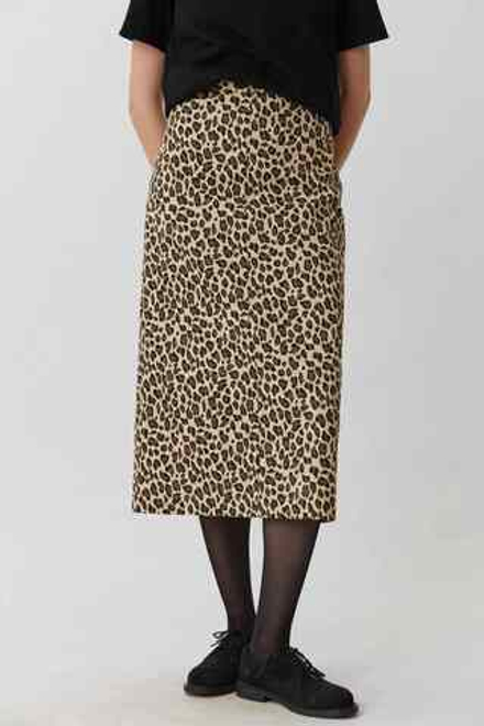 Юбка с разрезом с леопардовым принтом