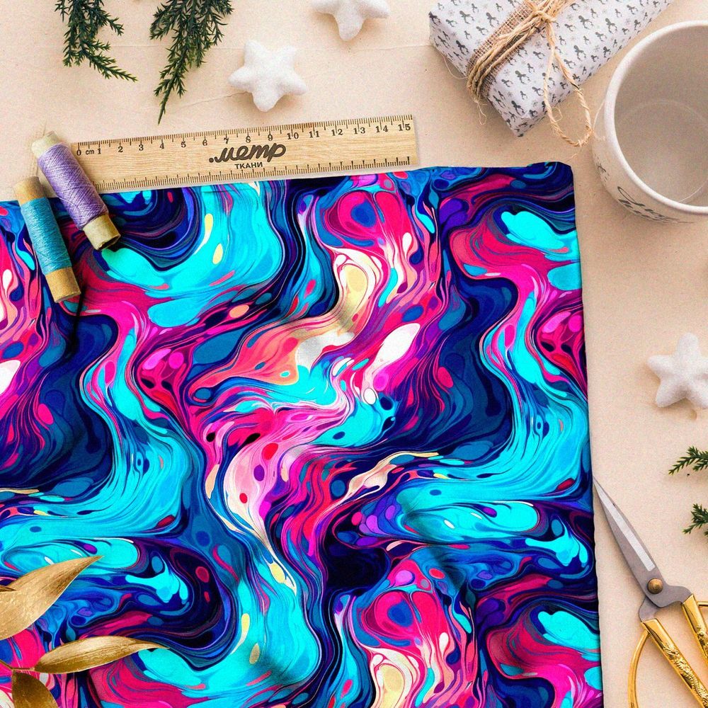 Ткань премиум атлас феерические иллюзии