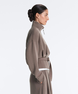 Oysho Мягкая куртка облегающего кроя, серо-коричневый