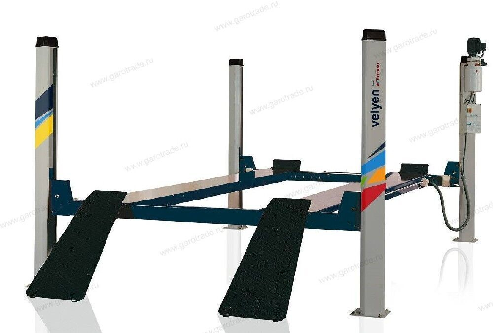 Подъемник четырехстоечный c платформами для сход-развала Velyen 4ED0600L