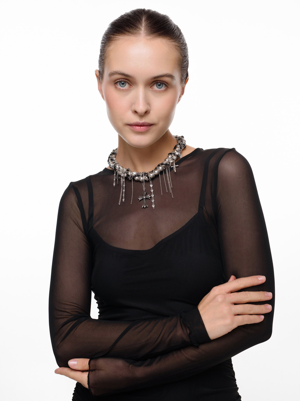 Колье "Glamour" из гематита и шпинели