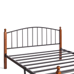 Кровать AT-915 дерево гевея/металл, 160х200см, красный дуб/черный