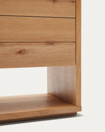 Alguema Комод с 3 ящиками из дубового шпона с натуральной отделкой 60 x 120 см