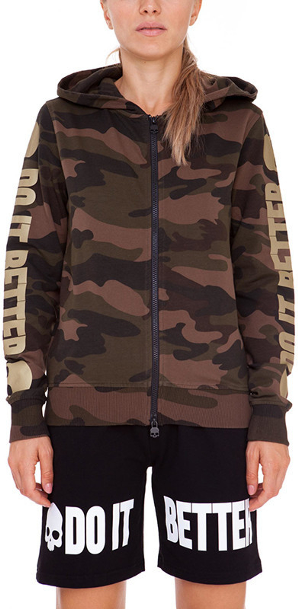 Женская Кофта теннисная Hydrogen Do It Better FZ Hoodie - зеленый