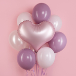 Сердце розовое матовое фольга 55 см