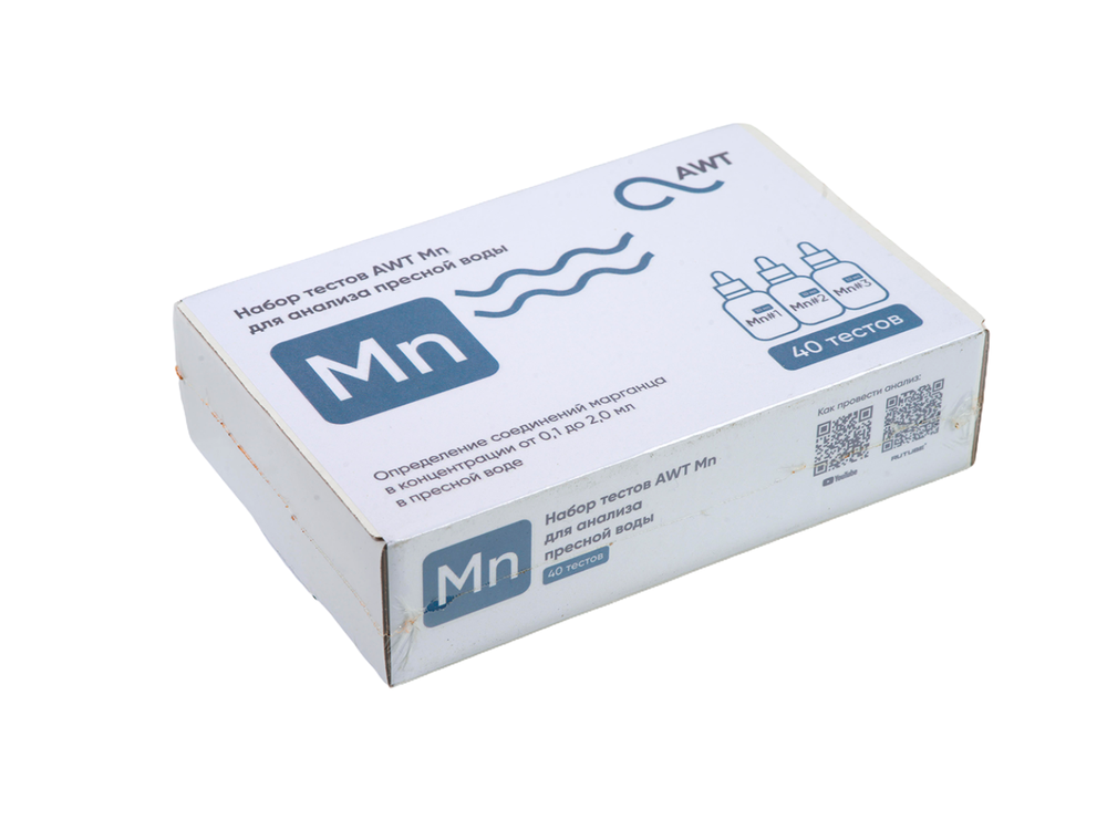 AWT набор тестов Mn (марганец от 0,05 до 2 мг/л. 40 тестов)