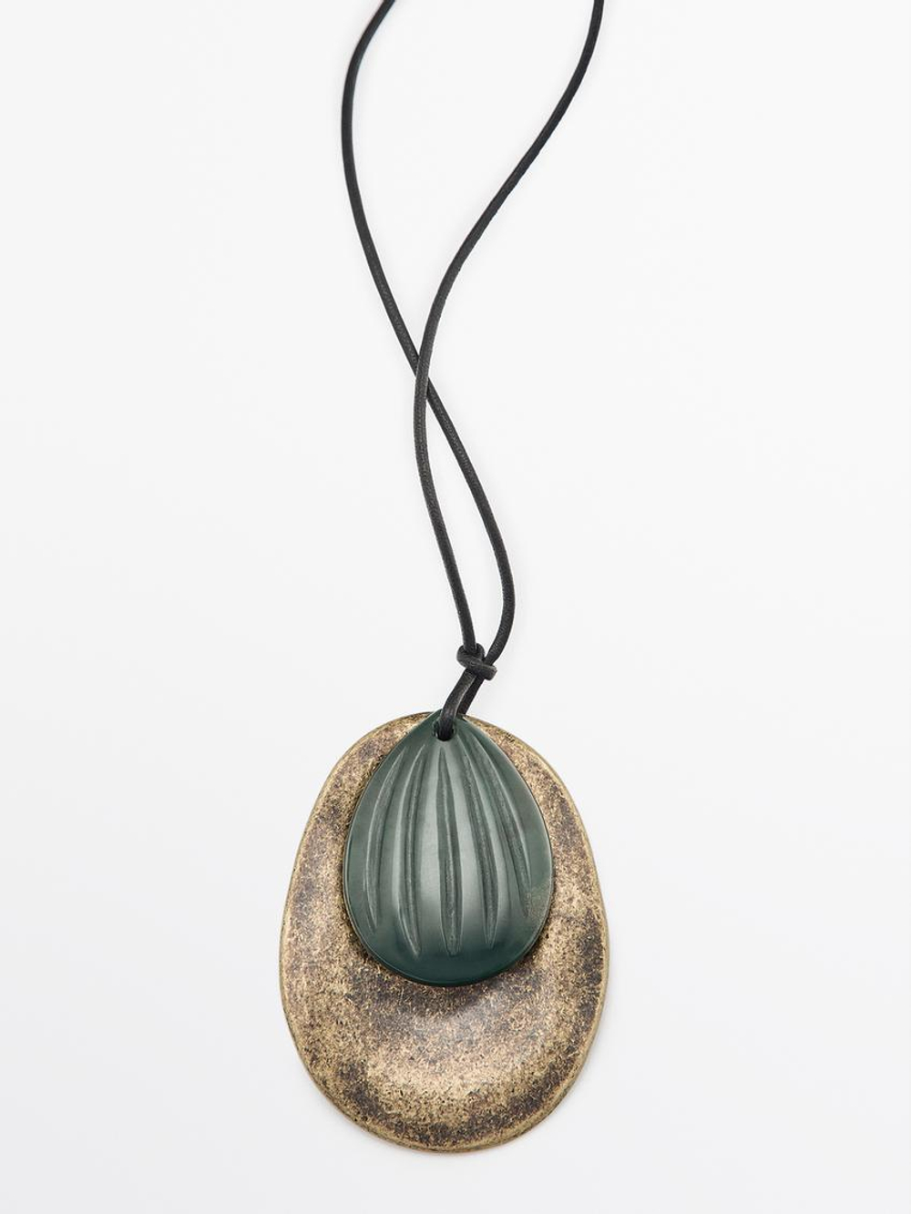 Massimo Dutti Ожерелье с подвеской «Миндаль», золотистый