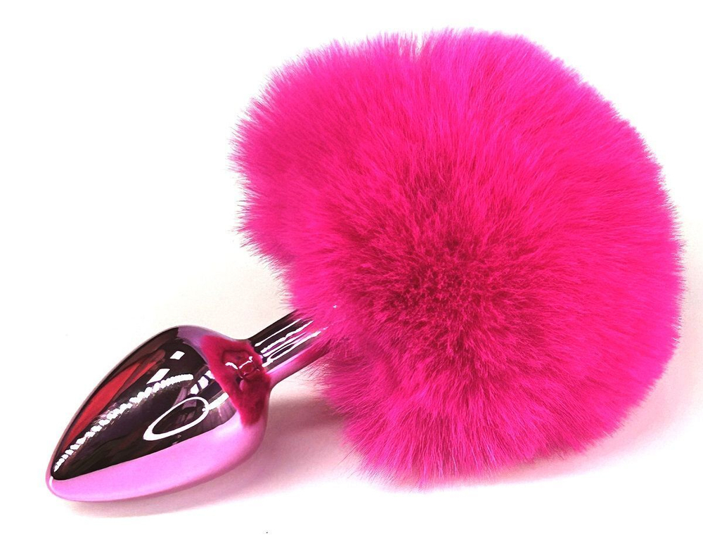 Розовая анальная пробка с заячьим хвостиком (Цвет: розовый)