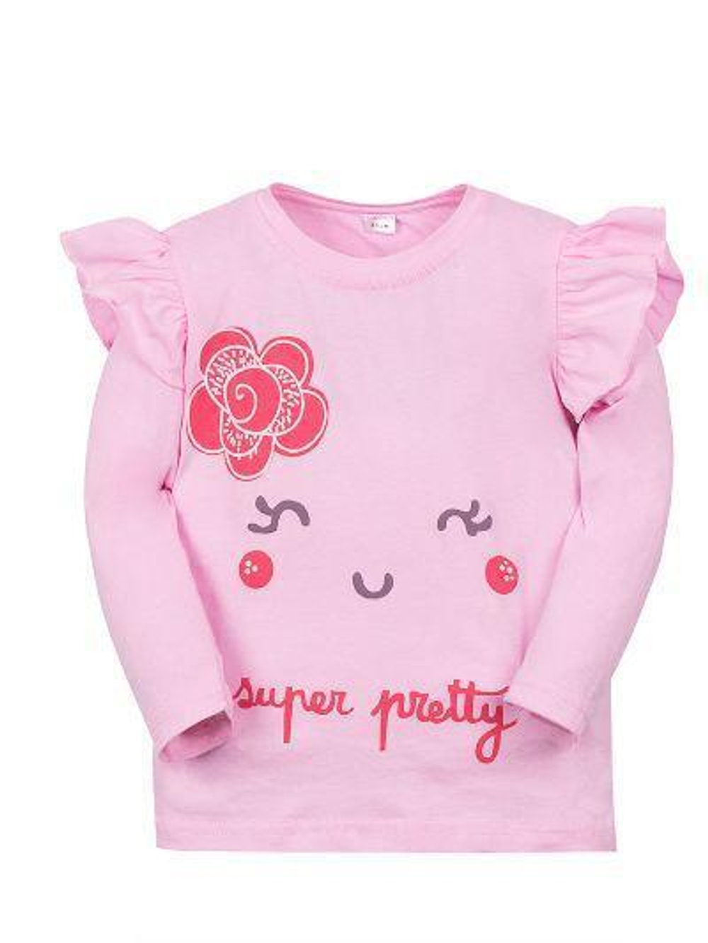 Лонгслив для девочки Pretty face Розовый р.86