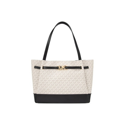 Michael Kors Reed Large Logo Tote Bag Vanilla Black