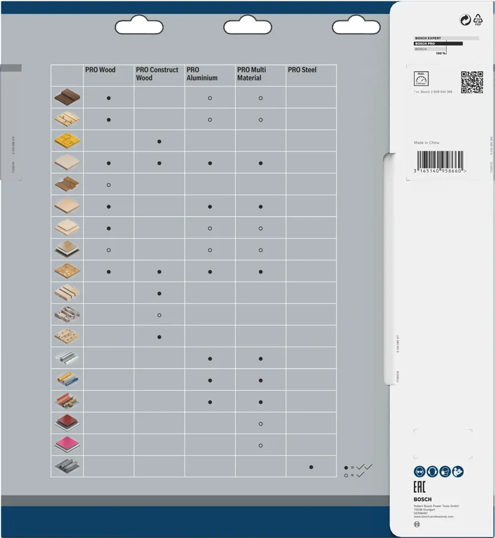 Циркулярный диск по дереву 305x2,2x30 мм T96 Wood Cordless PRO BOSCH 2608837744