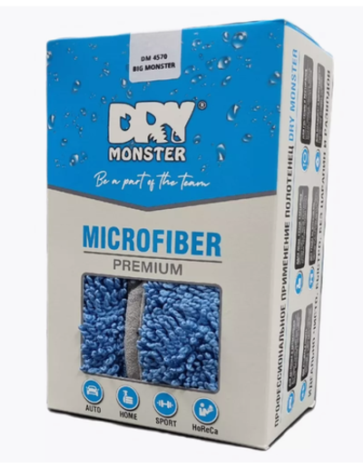 Dry Monster Big Monster Towel (Blue) Микрофибра для сушки, двойная крученая петля, 45х70см, 650GSM