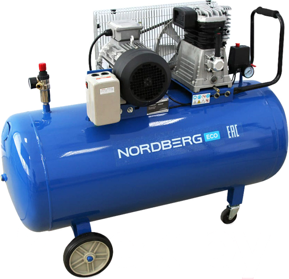 Компрессор поршневой с ременным приводом, объем 100 л NORDBERG ECO NCE100/400-220