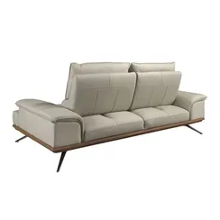 3-местный диван из серо-коричневой кожи, модель 6247