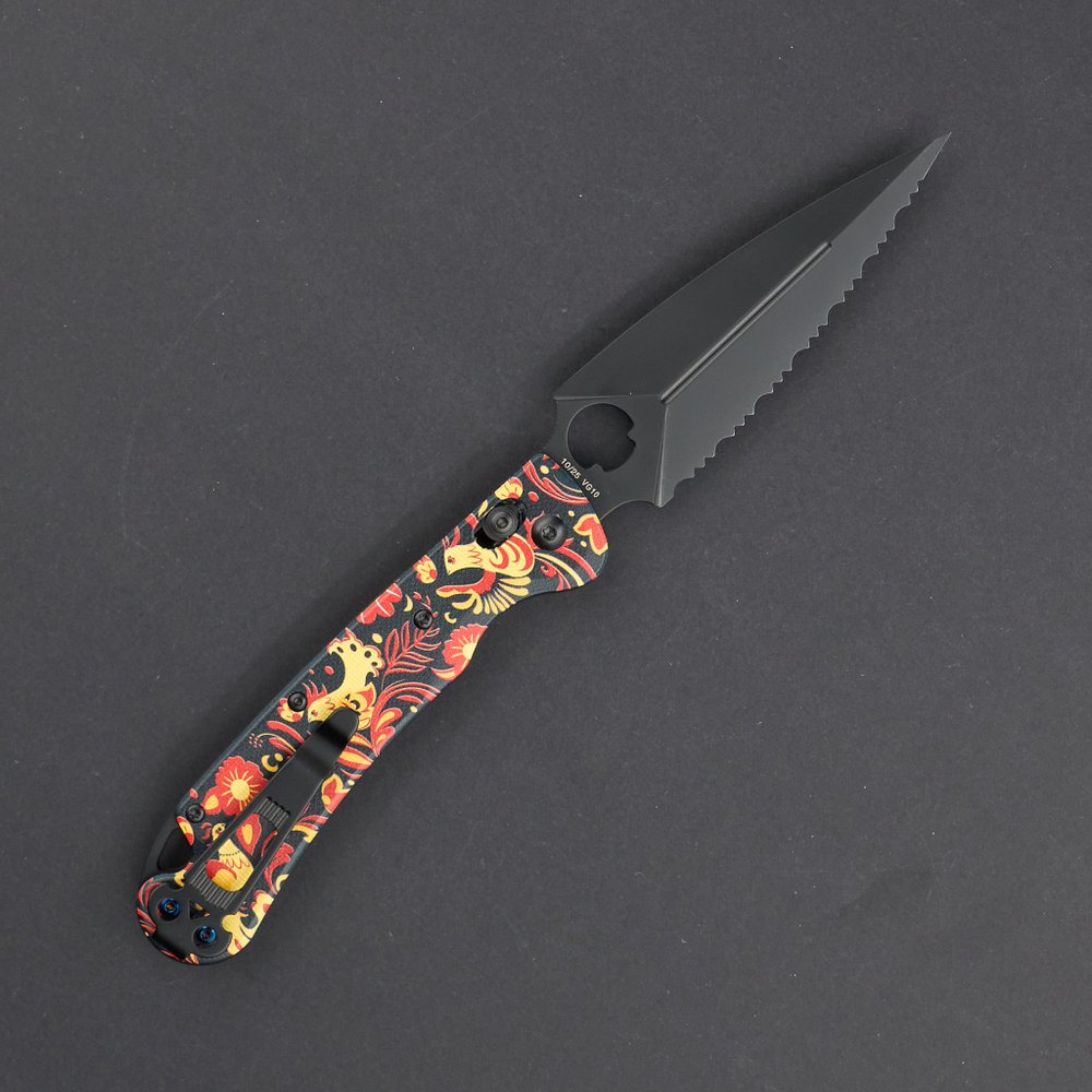 Нож Стрела / Arrow тонкий, хохлома, серрейтор
