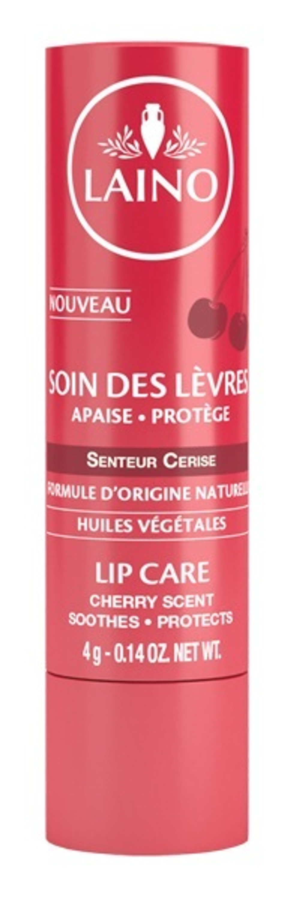 Лено Бальзам-стик для губ Вишня Laino Lip Care Cherry Scent 4 гр