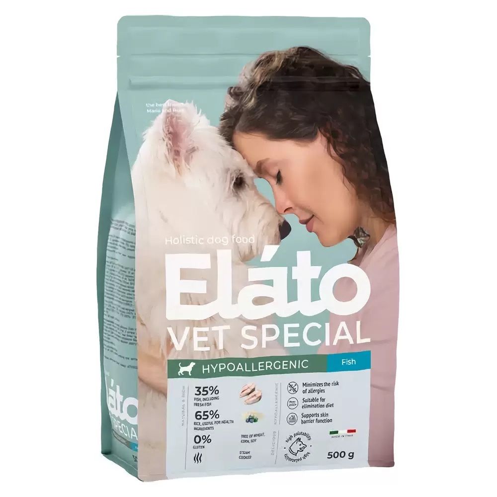 Сухой корм Elato Holistic Vet Special Hypoallergenic для собак всех пород с рыбой - 0,5 кг