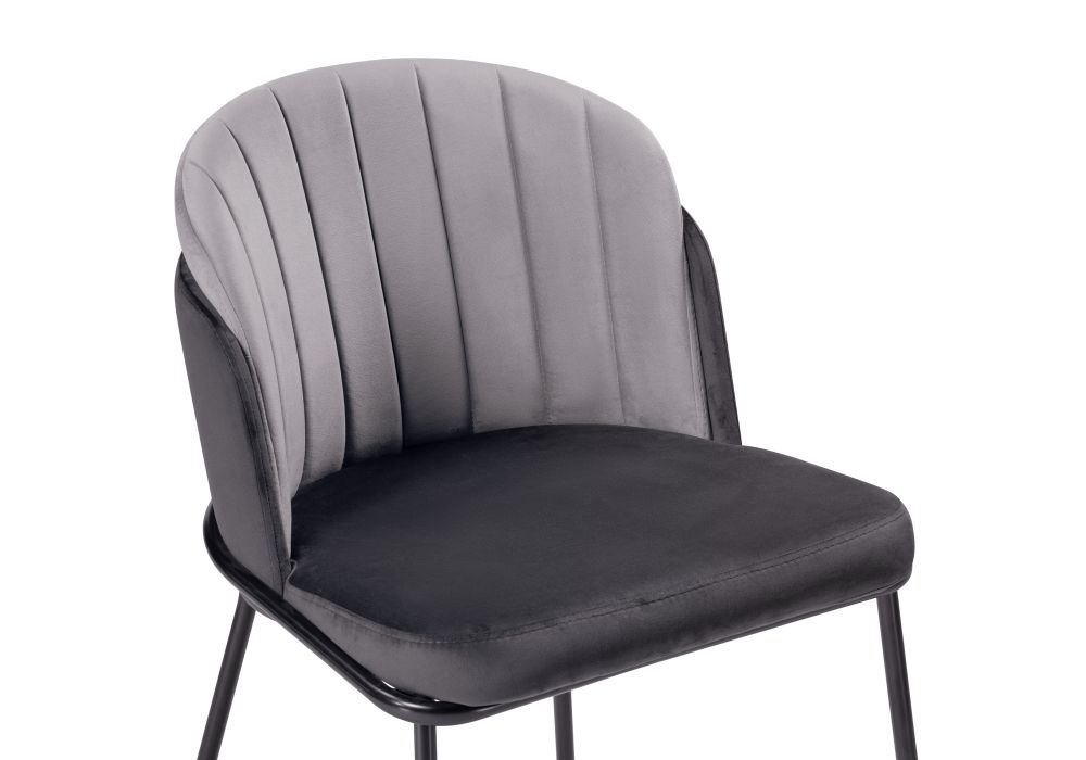 Стул на металлокаркасе Сиолим графитовый / светло-серый / черный глянец