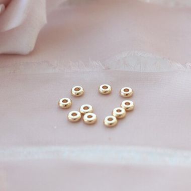 Разделительная бусина, рондель 4*1,5 мм, позолота, 10 шт Р101