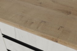 Кухонный гарнитур Амели мега 2500 мм, каркас ЛДСП, фасад ЛДСП, Белый/Дуб грей