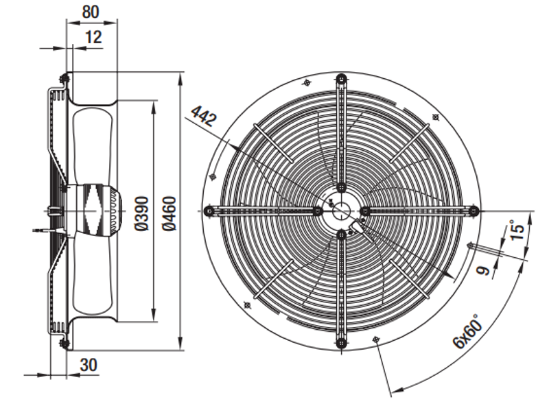 Вентилятор осевой W4D350-CR06-31