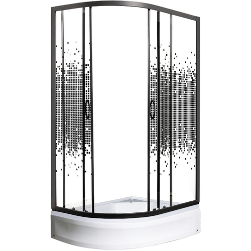Душевой уголок Мономах ДУ 100x70 МЗ BL 10000008624 профиль Черный матовый стекло прозрачное с рисунком