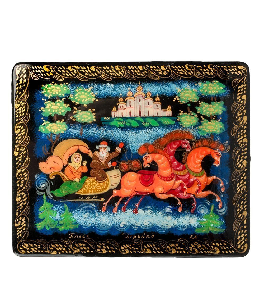 Народные промыслы ШК-90/ 3 Шкатулка «Тройка» 10,5х8,5