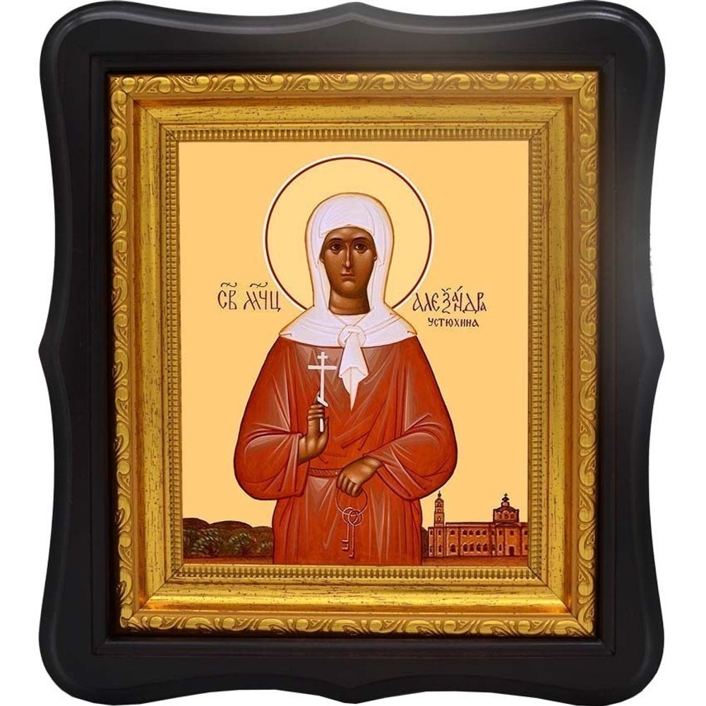 Александра Устюхина мученица. Икона на холсте.