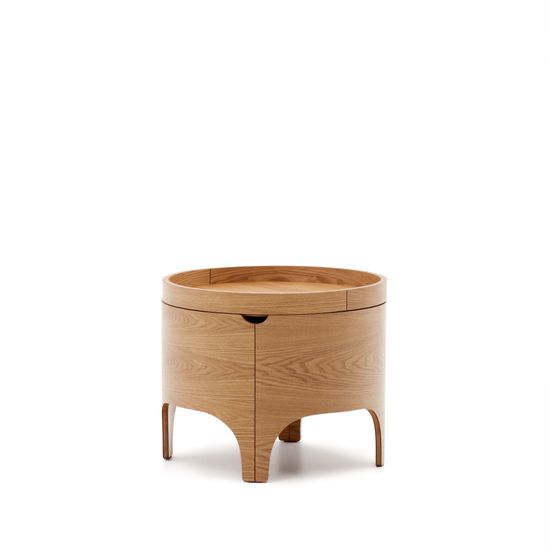 Octavia Прикроватная тумбочка из ясеневой фанеры Ø 55 см