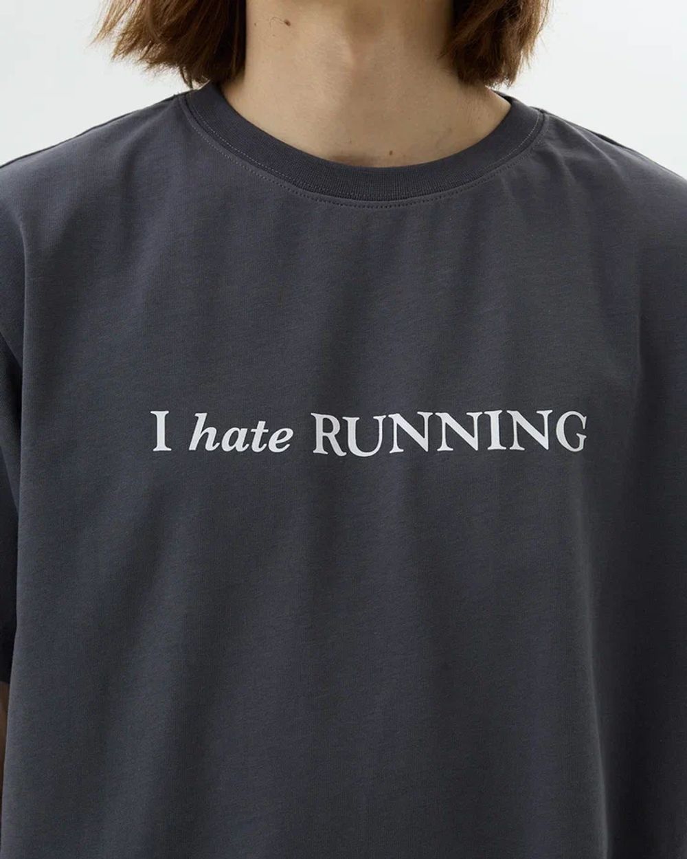 Футболка Postaments Hate Run серая