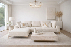 Стол журнальный АГАТ (AGATE) светлый керамический 120x80x29см Garda Decor