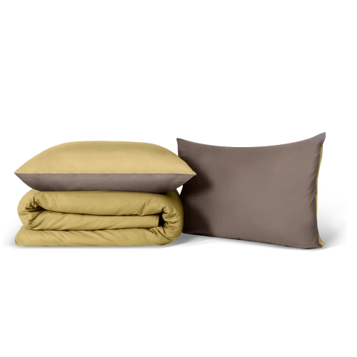 Комплект наволочек 50х70 BuyColor, 2 шт. (сатин) Шоколад/Горчица