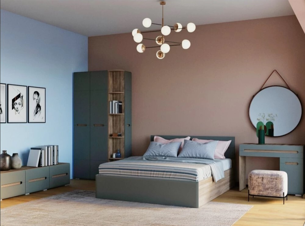 Кровать с реечным настилом Наоми КР-11 160х200, графит