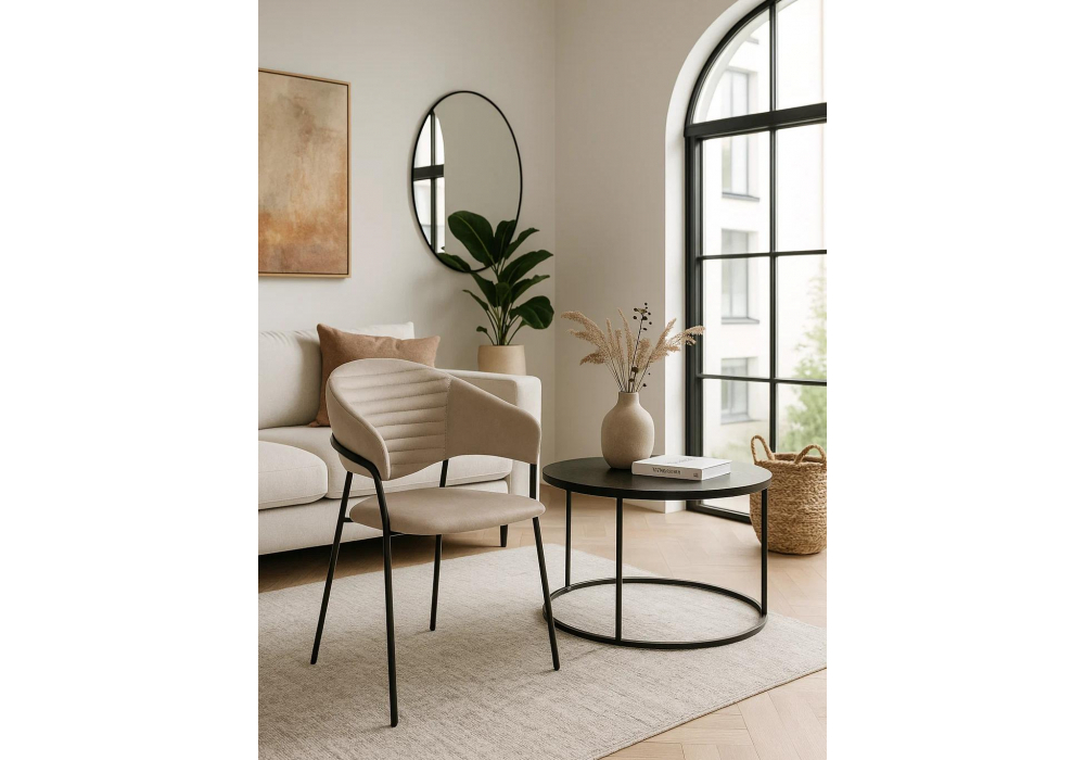 Стул на металлокаркасе Woodville Рансол дымчатый, черный глянец