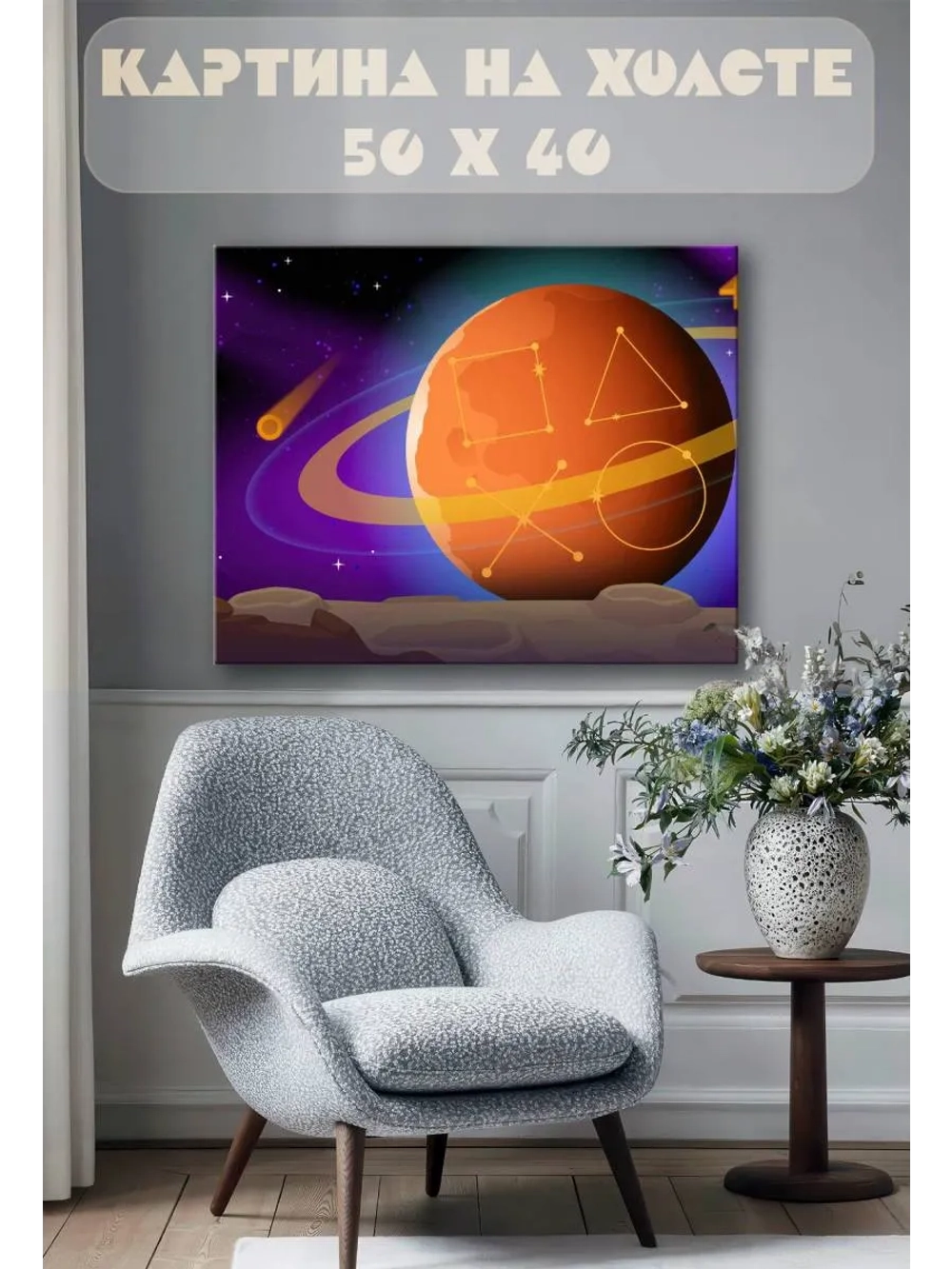 Картина на стену 40 X 50 Планета