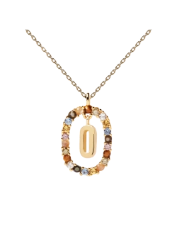 Колье Буква O серебро 925 пробы покрытое золотом