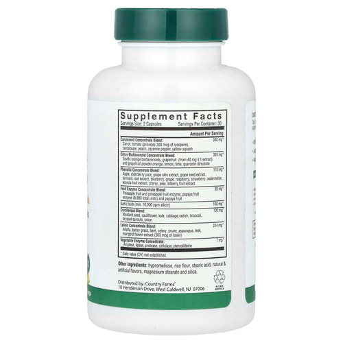 Country Farms, Суперфрукт и овощи, формула с натуральными фруктами и овощами, 60 капсул