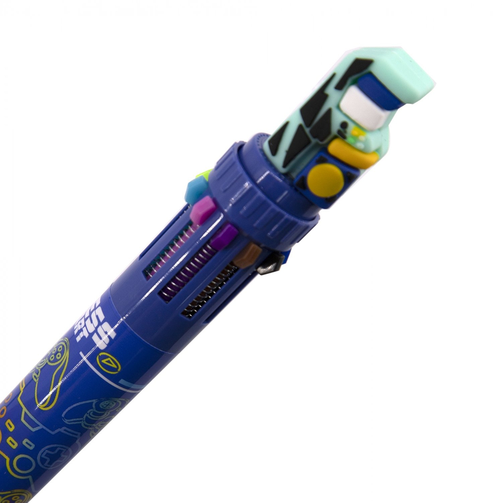 Ручка шариковая Alingar "Робо микс", автомат, 10 цветов, 0,5 мм, круглый, цветной, пластиковый корпус, картонная упаковка