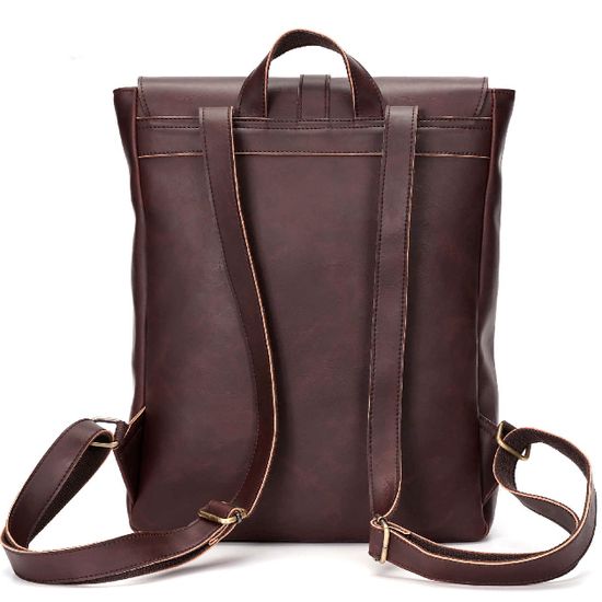 Крафтовый рюкзак из экокожи Вонджу. Коричневый