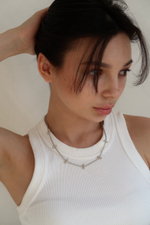 Колье шипы silver