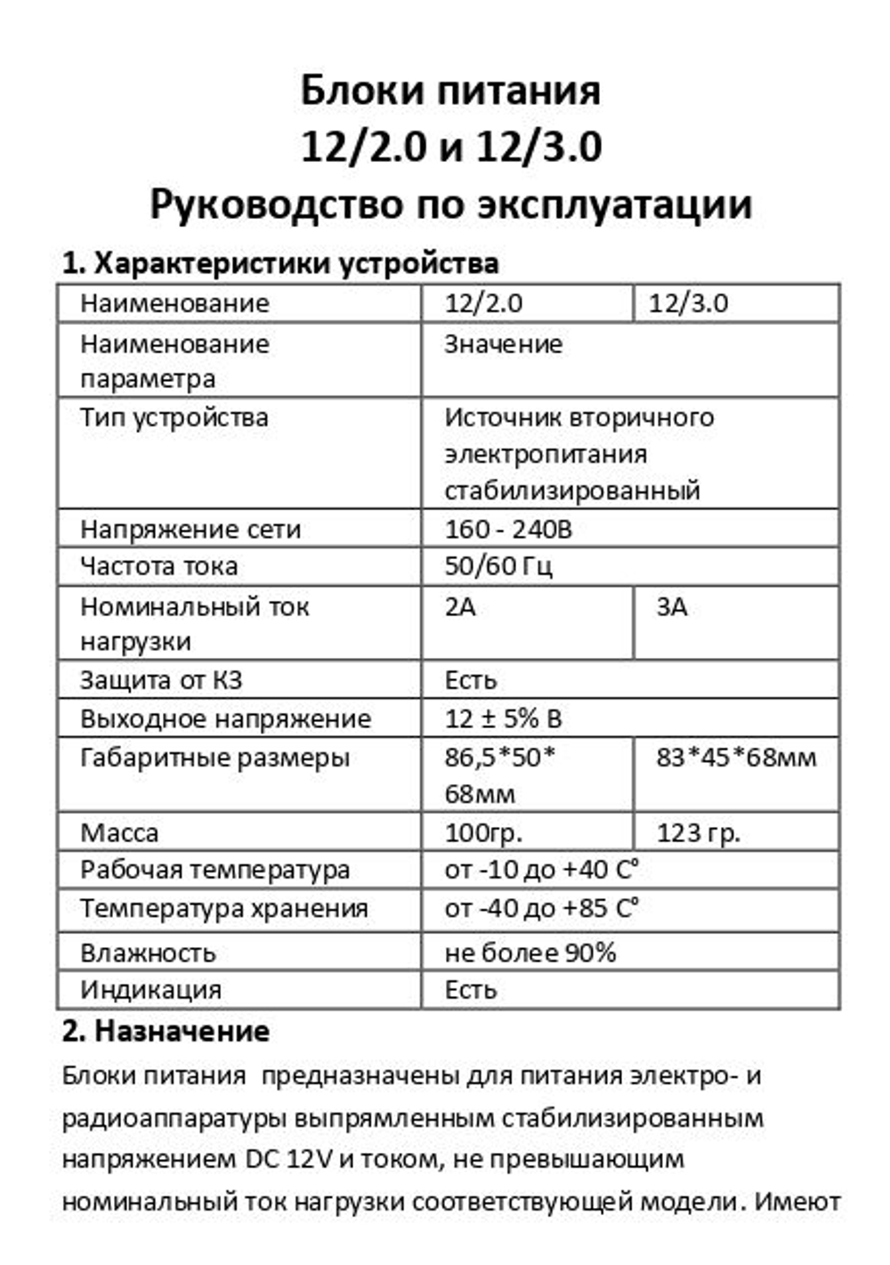 Блок питания EL PS-12/2.0N