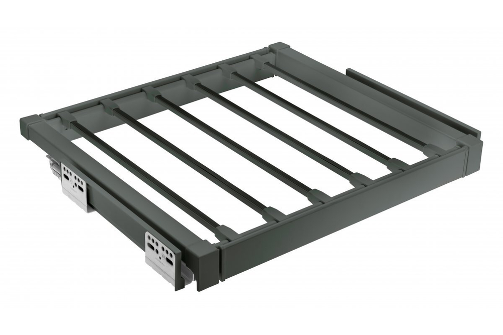 Вешалка для брюк ELITE 600мм, скрытый монтаж с доводчиком, антрацит