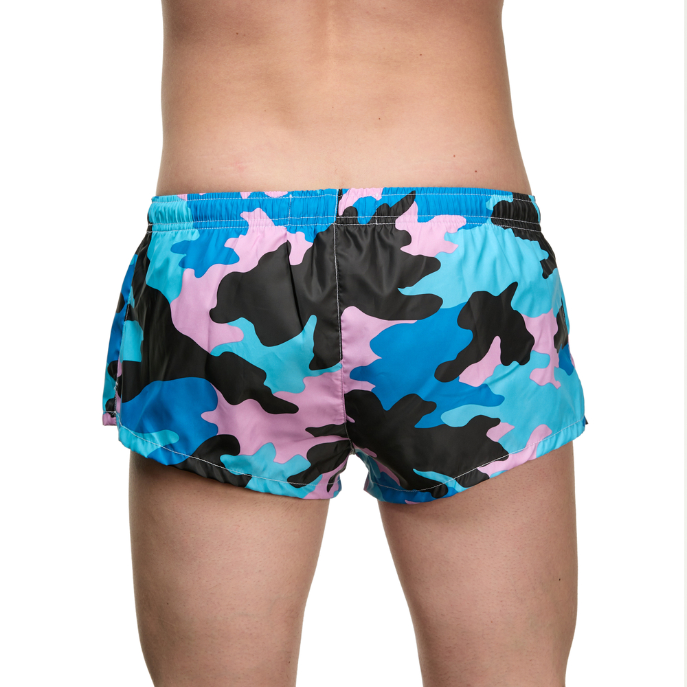 Мужские шорты голубые с камуфляжным принтом Sesmik ALEX MILITARY PINK