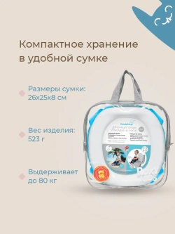 ROXY-KIDS Горшок детский складной дорожный 2 в 1 HandyPotty с накладкой на унитаз для детей и 3 сменными пакетами / Маленький переносной горшок для путешествий, цвет голубой