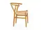 Стул Wishbone натуральный с бежевым сиденьем