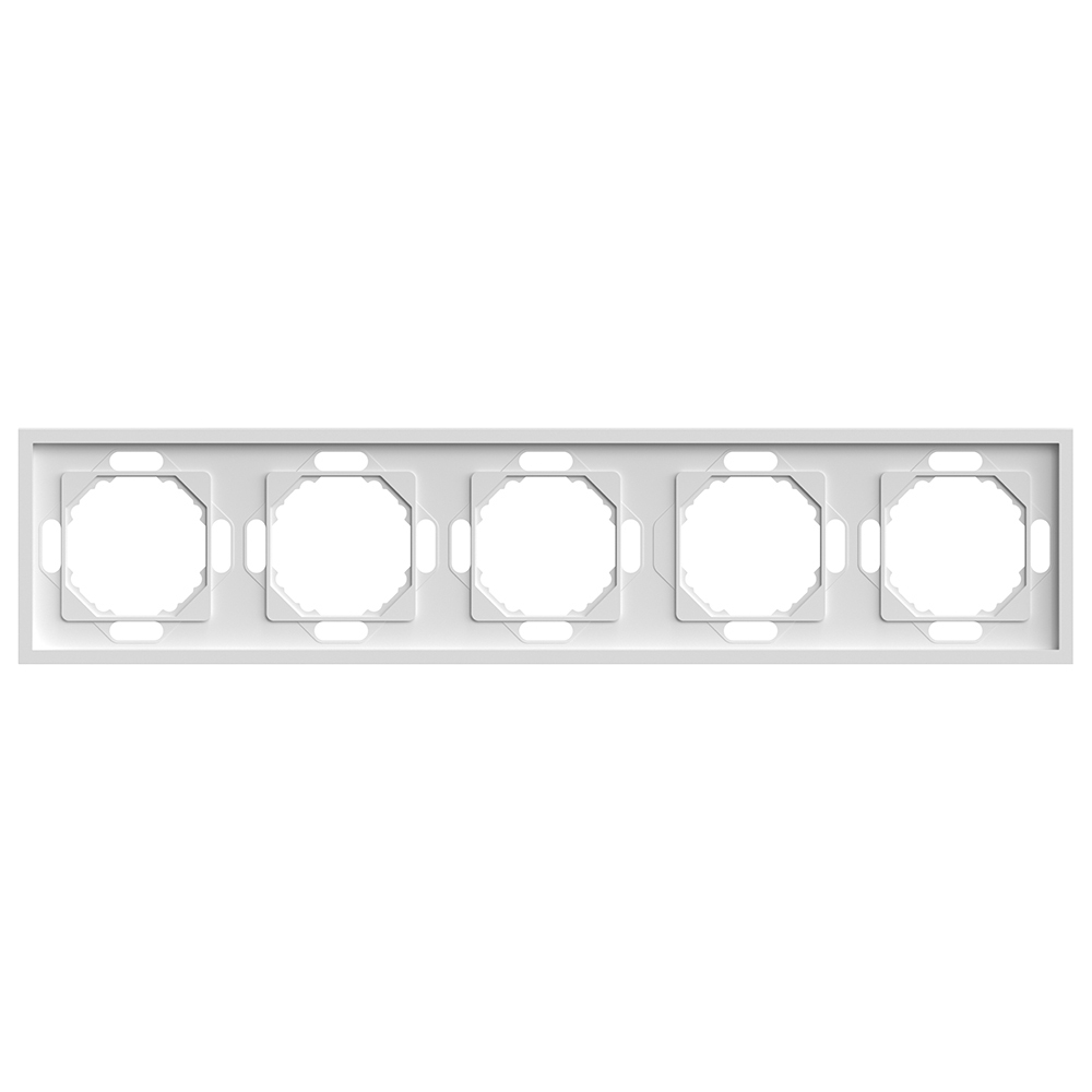 Рамка STEKKER, PFR00-5005-01 5-местная, серия Эмили, белый фарфор, soft touch 49888