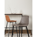 Стул барный hugh, экокожа, серо-коричневый